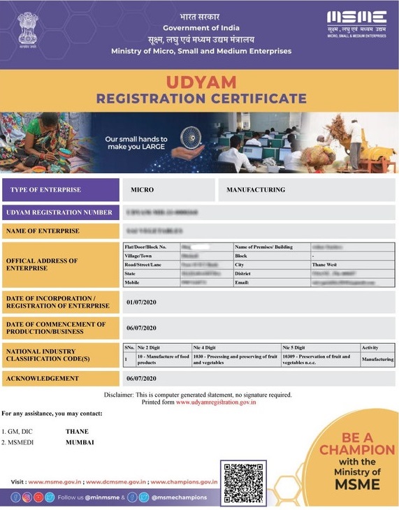 registation certificate